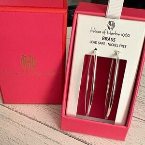 House Of Harlow Silver Hoop Earrings Large sized new